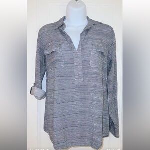 Splendid Striped Blue and White Shirt Size M